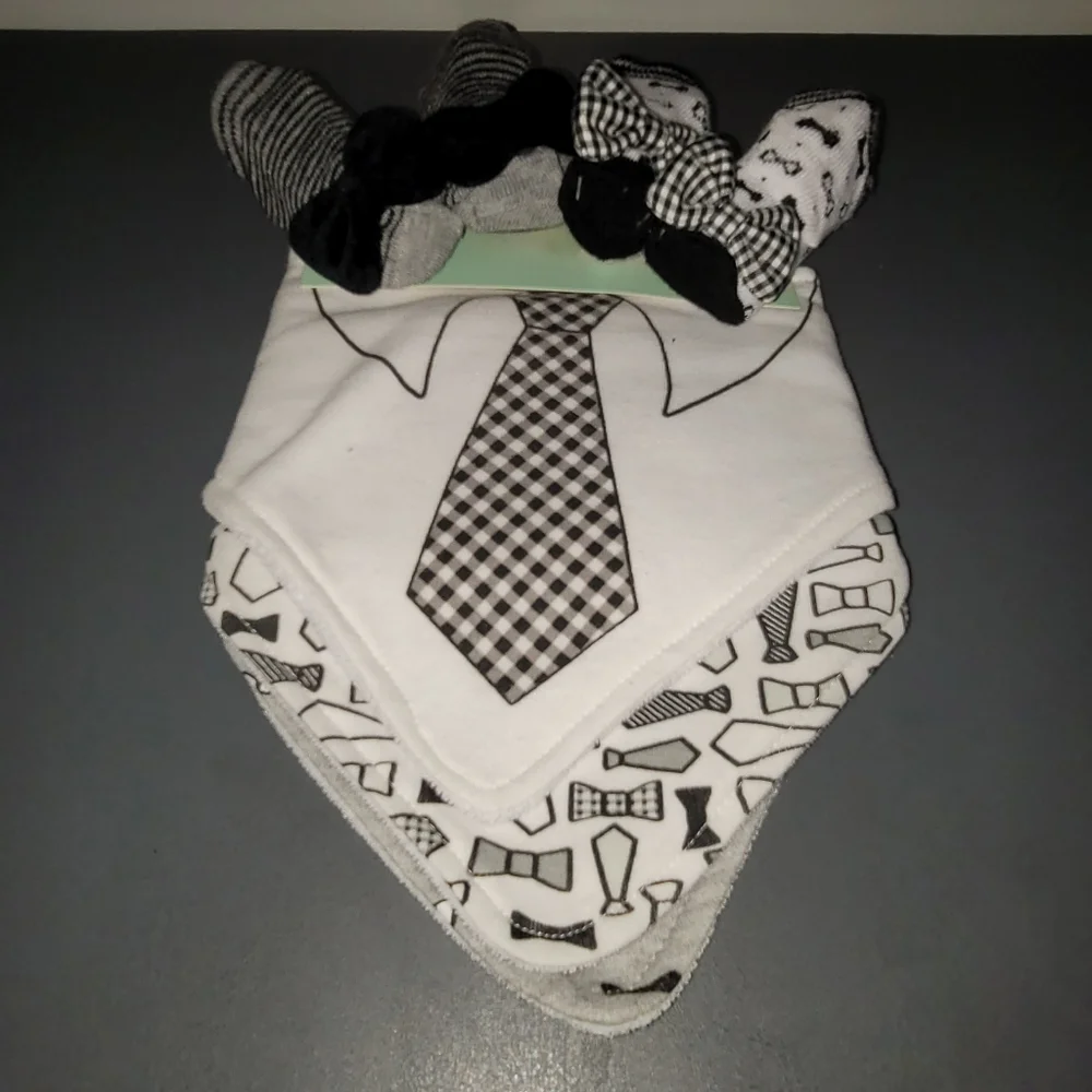 NWT Bibs and Socks with Ties and Bow Ties